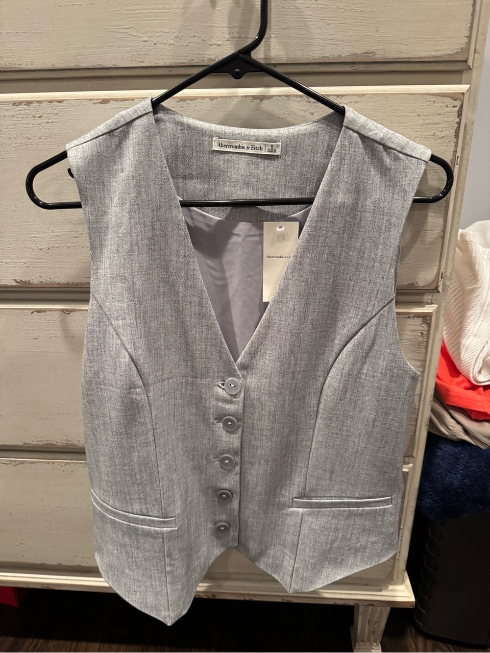Abercrombie & Fitch Light Gray Women's Tailored Vest
